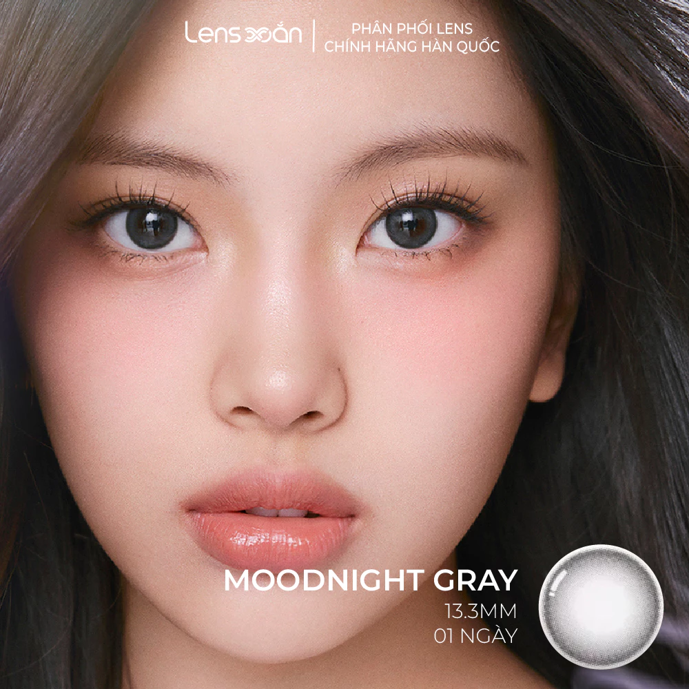 Kính áp tròng cận 1 ngày LENS XOẮN lens tự nhiên giãn tròng Jisoo BlackPink OLENS MOODNIGHT (giá 1 đôi) - 6