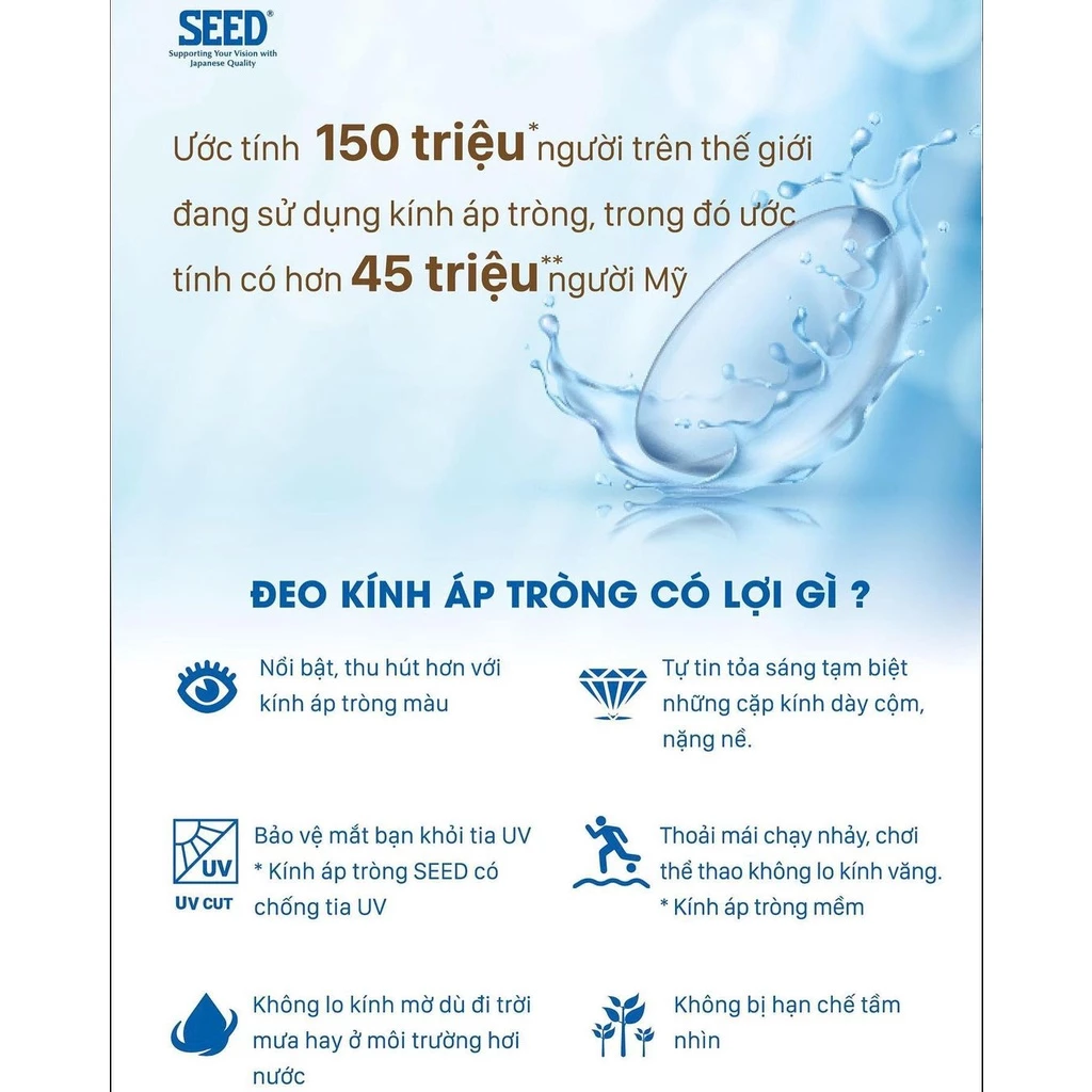 Lens 1 ngày LILYEYEWEAR kính áp tròng cận không màu SEED 1dayPure moisture số 1 Nhật Bản độ tới 6.5 - 3