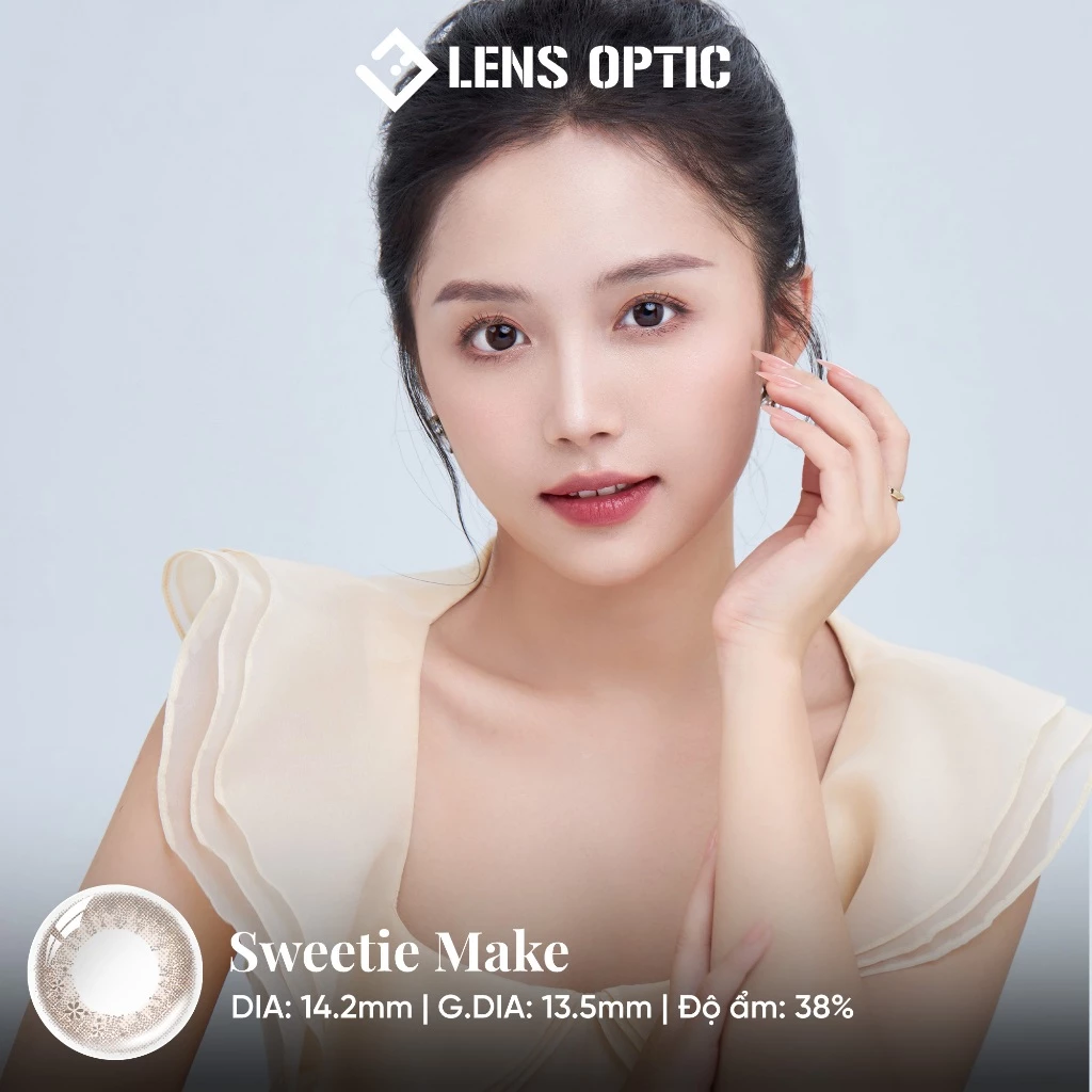 Kính áp tròng 1 ngày SEED Eye Coffret 1 Day UV màu Sweetie Make – Lens nâu hồng quyến rũ -LENS OPTIC - 2