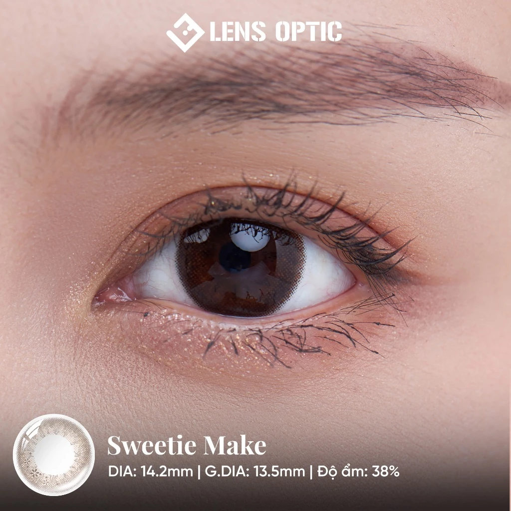 Kính áp tròng 1 ngày SEED Eye Coffret 1 Day UV màu Sweetie Make – Lens nâu hồng quyến rũ -LENS OPTIC - 4
