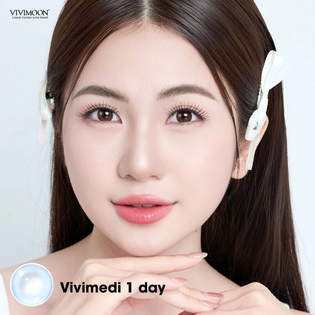 Lens cận trong suốt 1 ngày VIVIMOON Vivimedi 1 Day khóa ẩm (Giá 01 chiếc/01 bên mắt) - 5