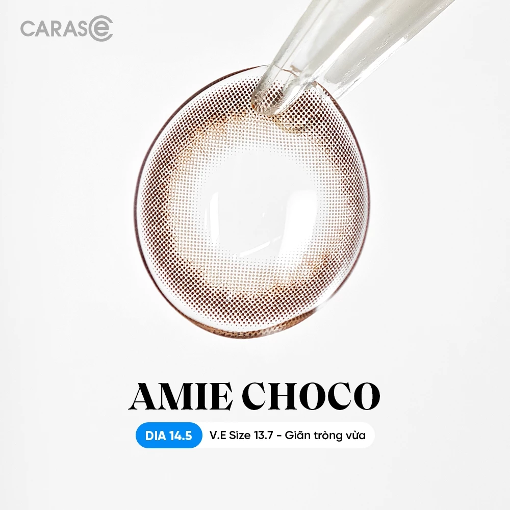 Kính áp tròng khoá ẩm 1 Ngày Màu Nâu Chocolate CARASE, Lens cận AMIE CHOCO (1 bên mắt) - 4