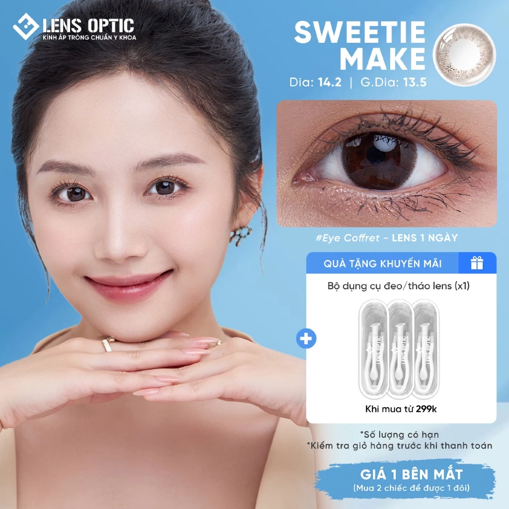 Kính áp tròng SEED Eye Coffret 1 Day UV màu Sweetie Make – Lens dùng 1 ngày có độ cận -Lens Optic HN