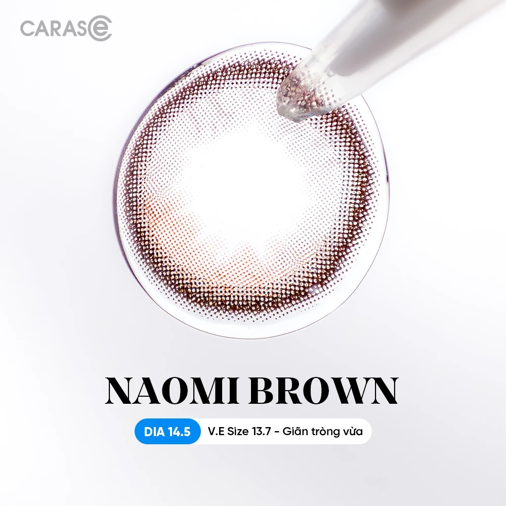 Kính áp tròng khoá ẩm 1 Ngày Màu Nâu Mật Ong CARASE, Lens cận NAOMI BROWN (1 bên mắt) - 6