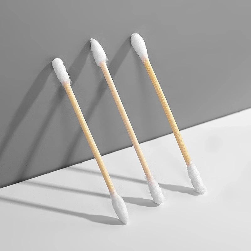 Hộp 500 Tăm Bông Thân Gỗ Ngoáy Tai Người Lớn 2 Đầu Vệ Sinh Tai Đa Năng An Toàn Tiện Lợi - 3