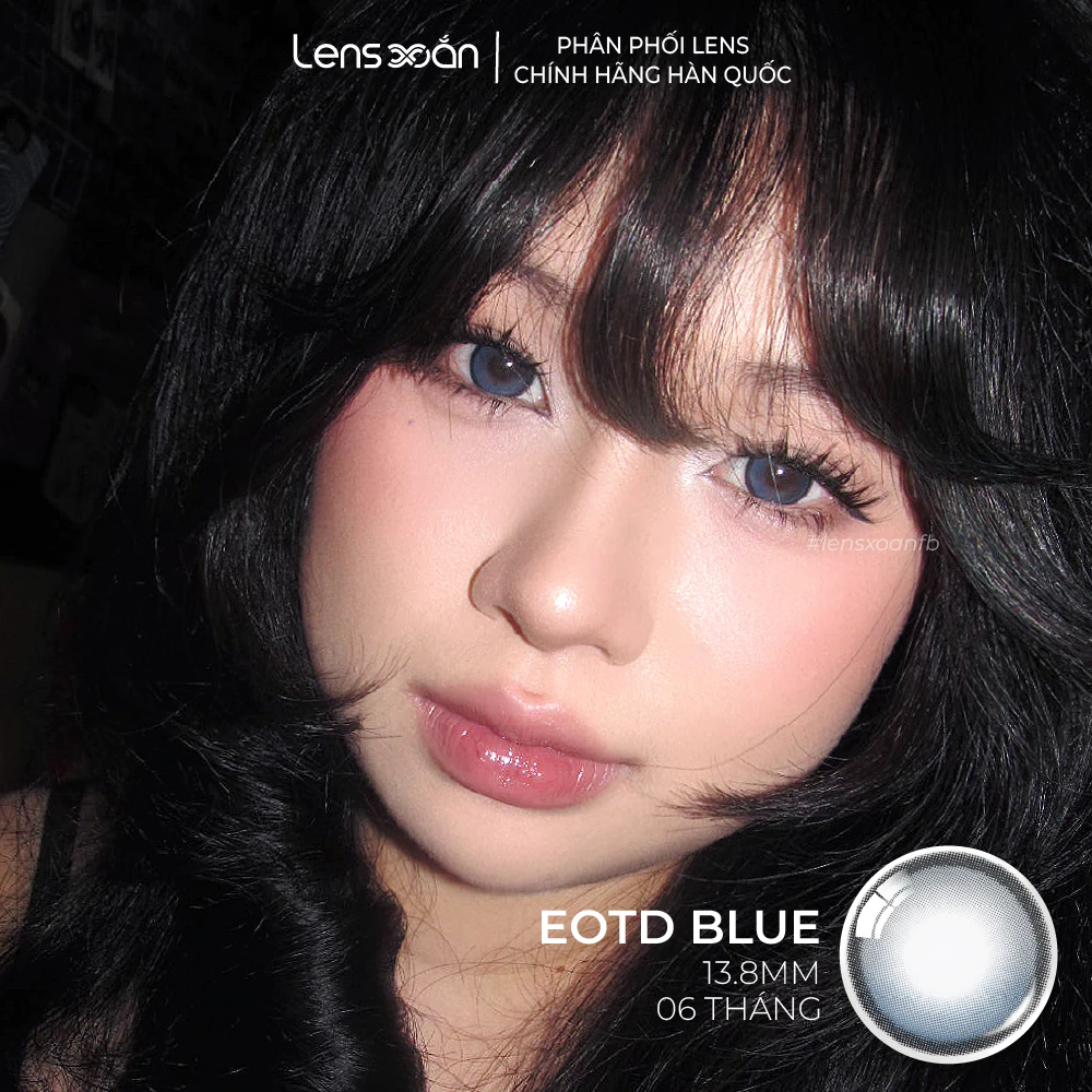 Kính áp tròng cận 6 tháng LENS XOẮN lens xám tự nhiên có viền tròn mắt hàn quốc chính hãng OLENS EOTD - 4