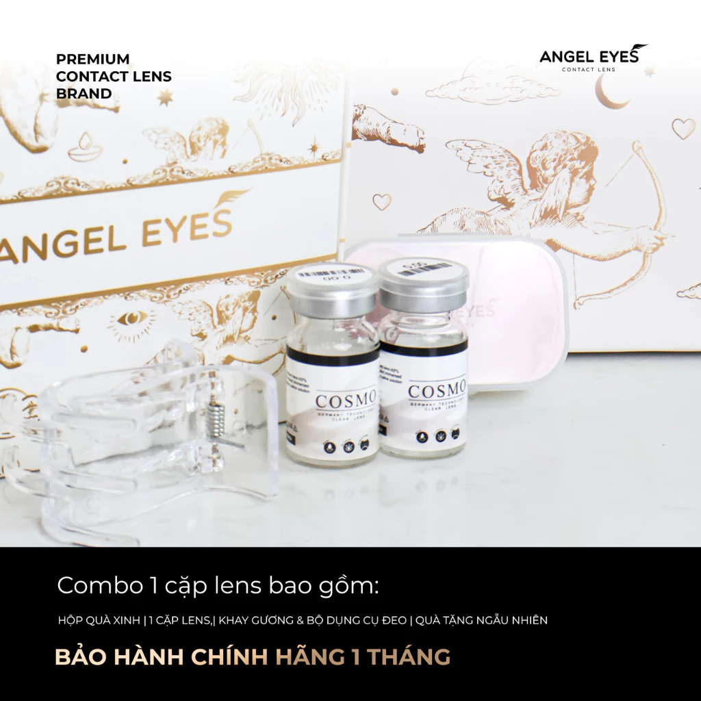 Lens cận Angel Eyes Cosmo trong suốt có độ từ 0 đến 15 độ | Kính áp tròng cận trong suốt có độ - 5
