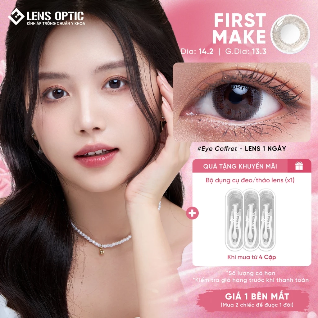 Kính áp tròng 1 ngày SEED Eye Coffret 1 Day UV màu First Make – Lens nâu nhạt tự nhiên - LENS OPTIC