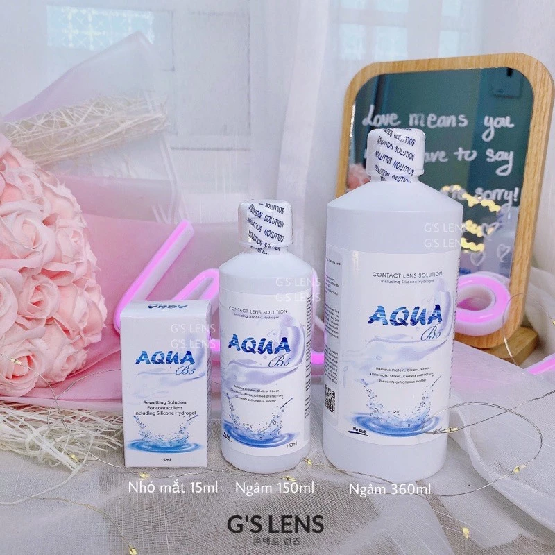 Nước Ngâm / Nhỏ Mắt Chuyên Dụng Cho Lens Thương Hiệu Aqua + Nice Eyes