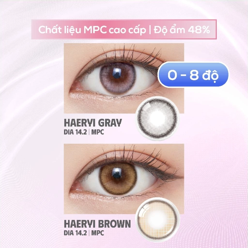 SLENS - Lens 1 NGÀY (1 CHIẾC) HAERYI brown/gray MPC - Kính áp tròng Hàn Quốc Seoullens