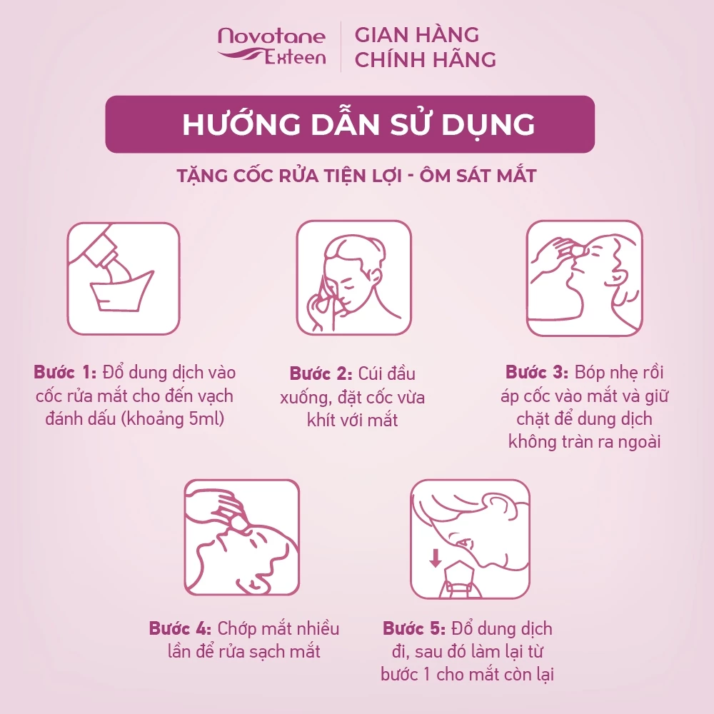 Nước rửa và dưỡng mắt Novotane Exteen Làm Sạch Bụi Bẩn Dưỡng Mắt Hỗ Trợ Giảm Khô Mắt, Mỏi Mắt 250ml - 5