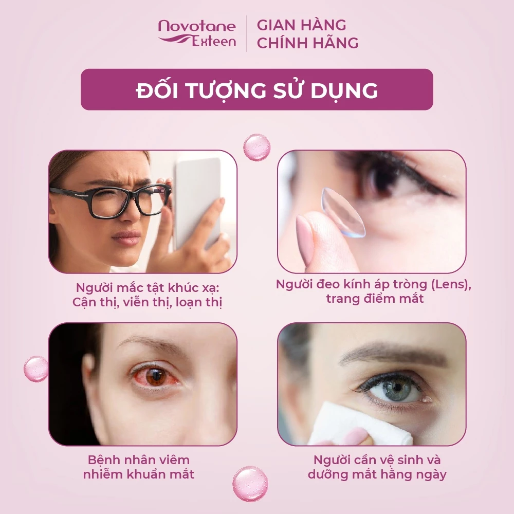 Nước rửa và dưỡng mắt Novotane Exteen Làm Sạch Bụi Bẩn Dưỡng Mắt Hỗ Trợ Giảm Khô Mắt, Mỏi Mắt 250ml - 6