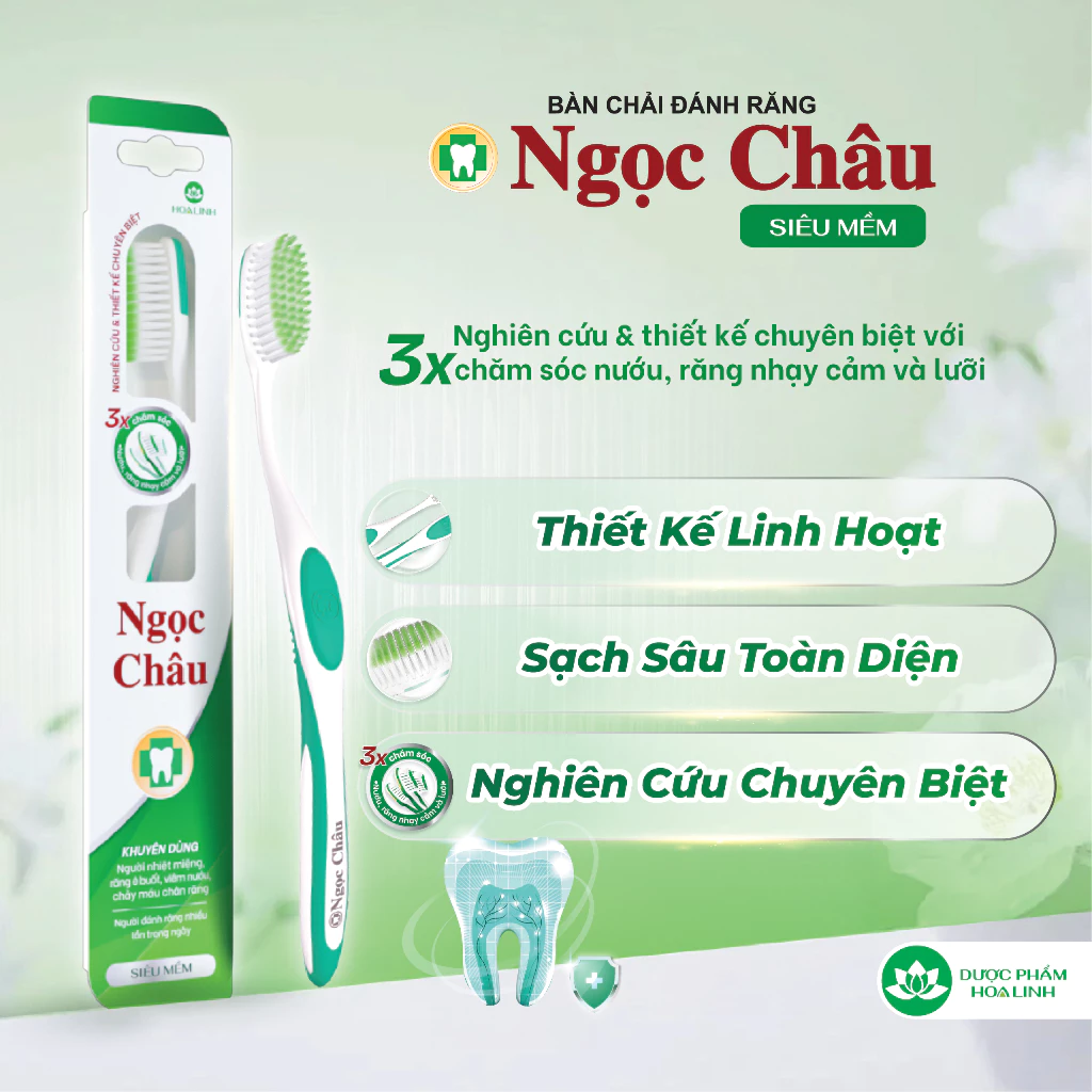 Bàn chải đánh răng Ngọc Châu Siêu Mềm Hoa Linh - 2
