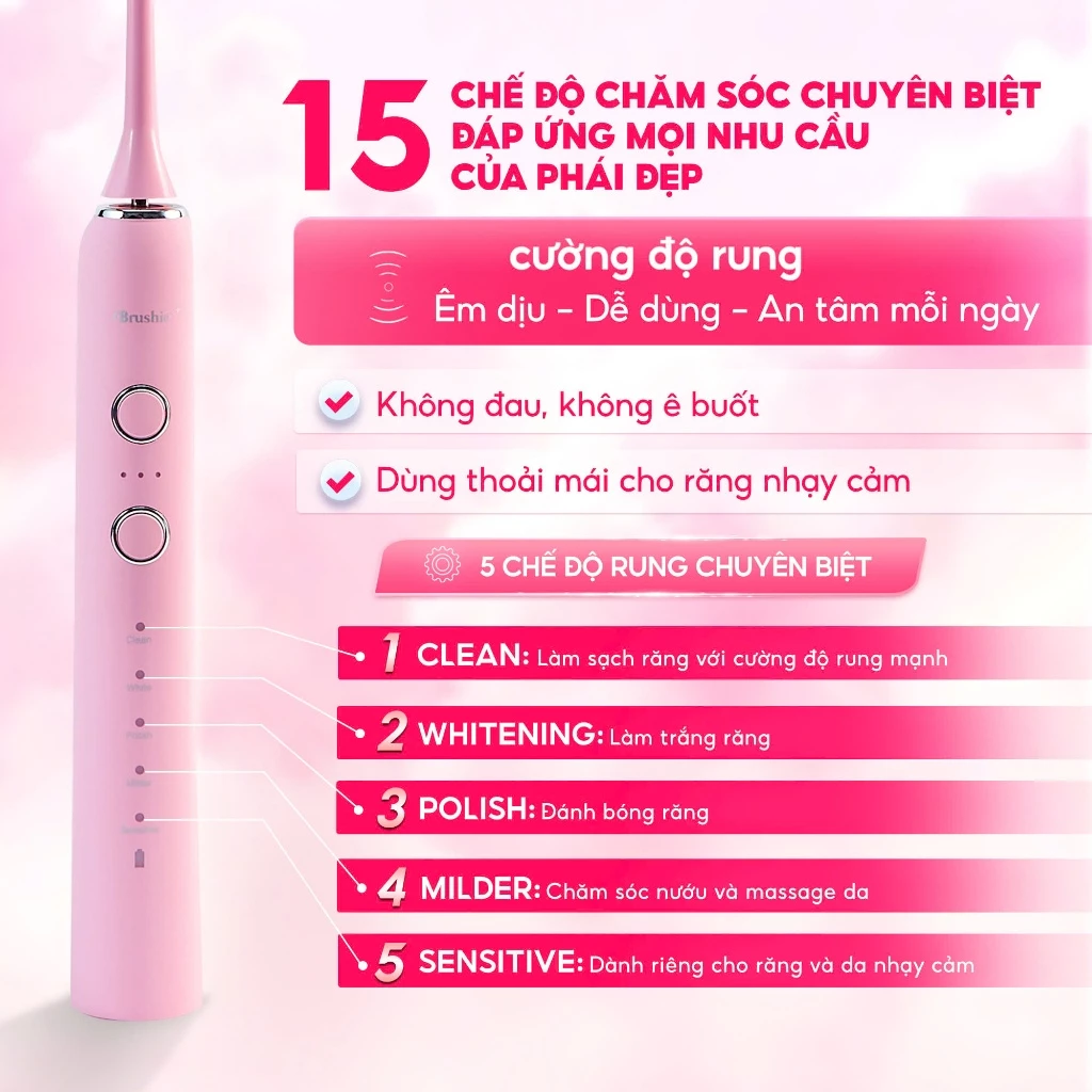 [HÀNG TẶNG KHÔNG BÁN] QUÀ KHI MUA Bàn chải điện Flossie HyperWave , Brushie Ultra, Brushie Promax mẫu mới cải tiến - 2