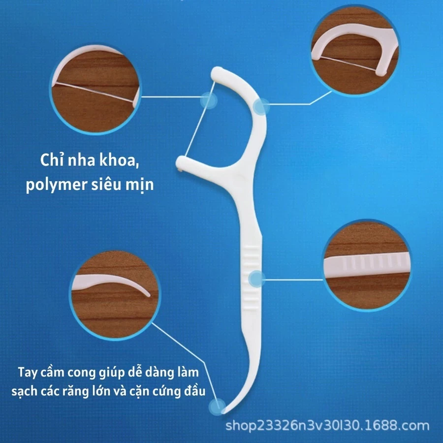 [Hộp 50 cây] Tăm chỉ nha khoa Dental Flossers làm sạch răng, loại bỏ mảng bám, ngừa sâu răng - 2
