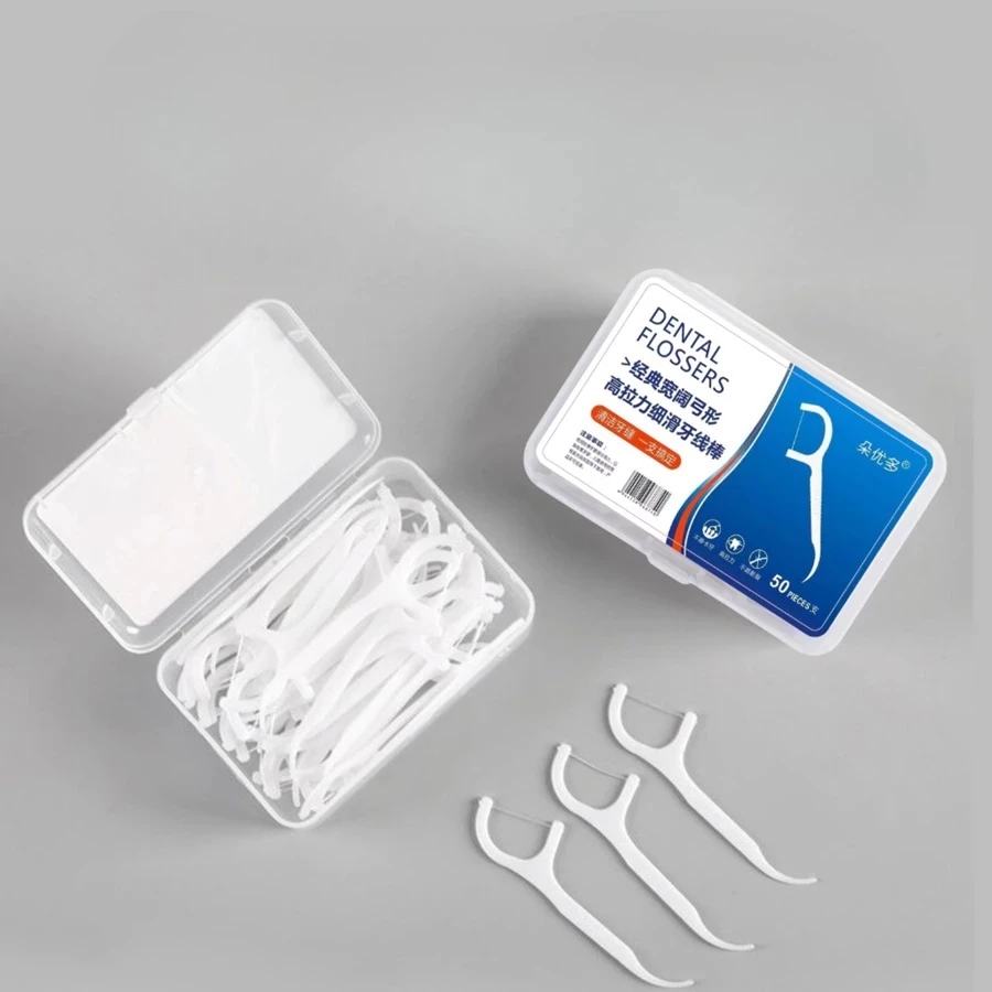 [Hộp 50 cây] Tăm chỉ nha khoa Dental Flossers làm sạch răng, loại bỏ mảng bám, ngừa sâu răng - 3