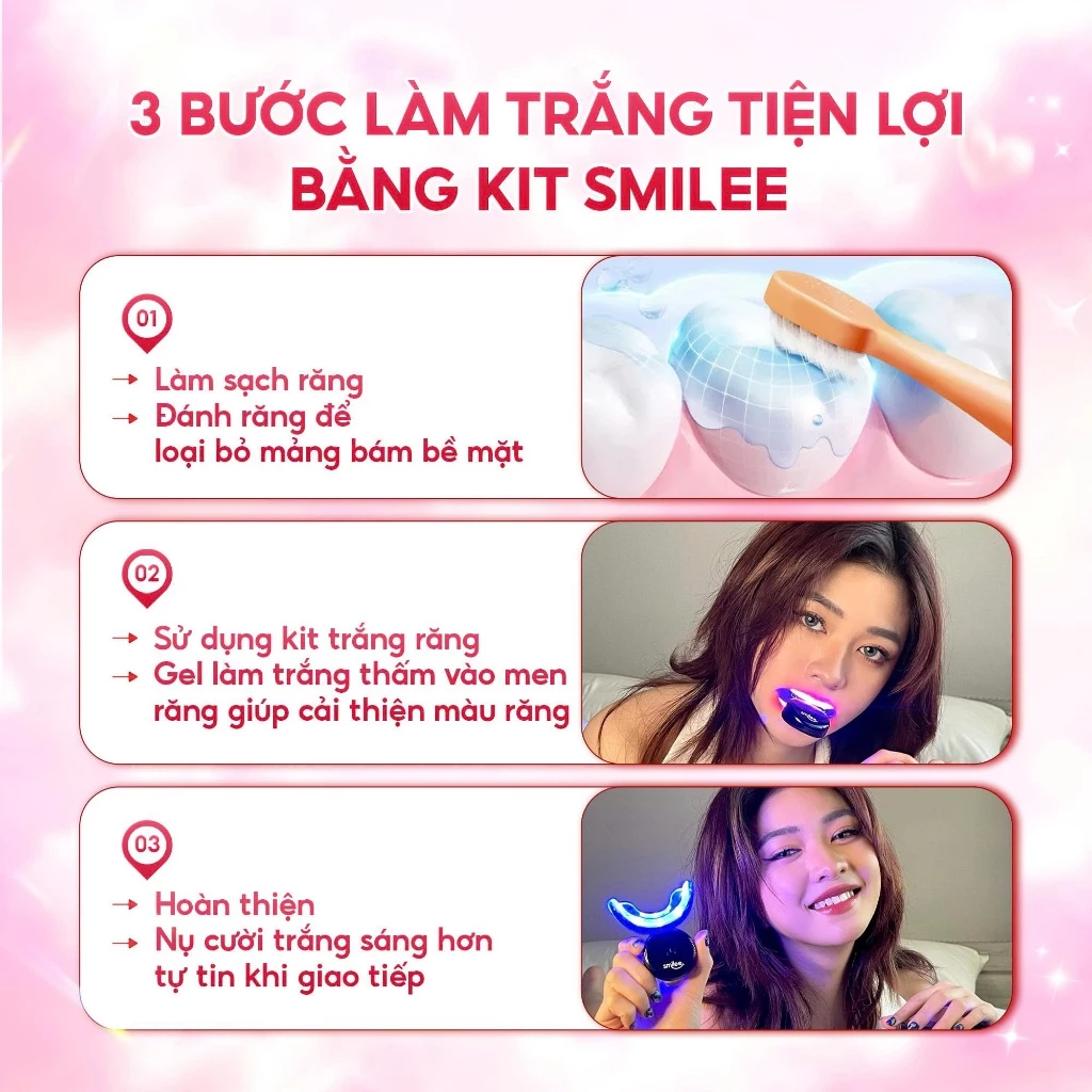 [GIÁ 638K LIVE ECOGO] Bộ Kit Trắng Răng Smilee Extra, Làm Trắng Răng Bật 2-6 Tone Tại Nhà Phiên Bản Nâng Cấp - 3