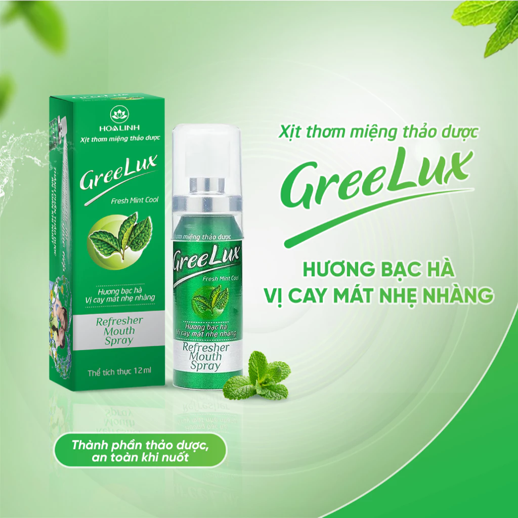 Xịt Thơm Miệng Greelux Fresh Mint Cool (vị cay mát nhẹ nhàng) - 2