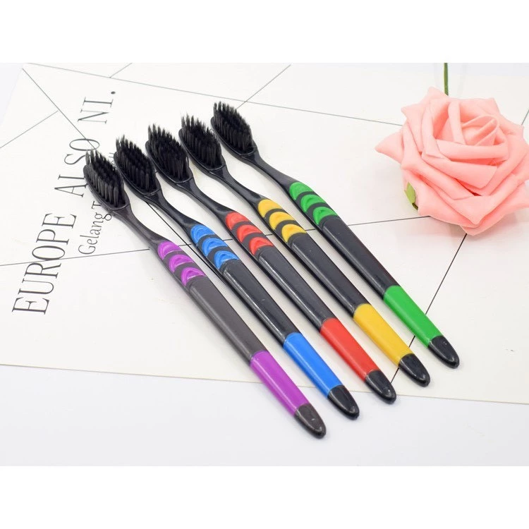 Bộ 10 bàn chải than hoạt tính lông mềm, bàn chải đánh răng người lớn vệ sinh răng miệng - 3