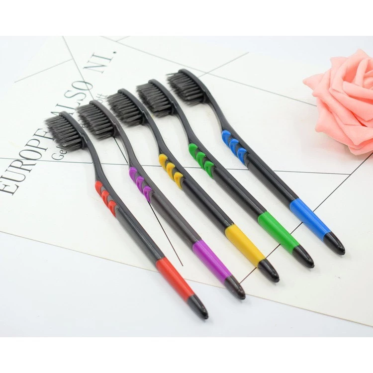 Bộ 10 bàn chải than hoạt tính lông mềm, bàn chải đánh răng người lớn vệ sinh răng miệng - 4