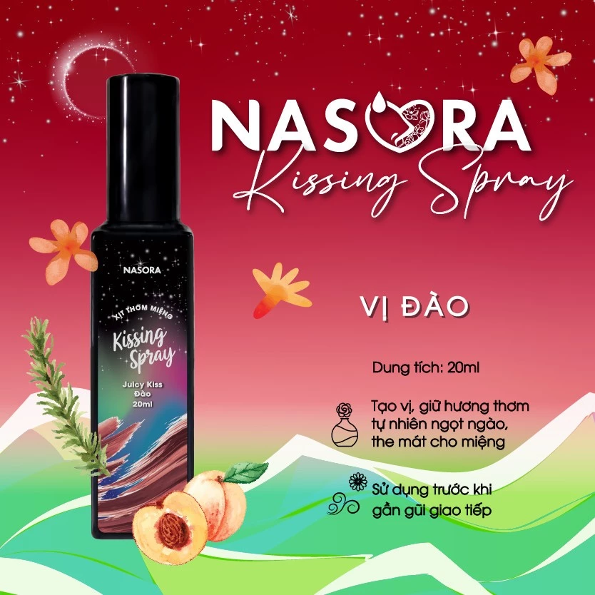 Xịt Thơm Miệng Kissing Spray Nasora 20ml Chai Mới Hương Trái Cây Kẹo Ngọt Thơm Mát Ngọt Ngào - 2