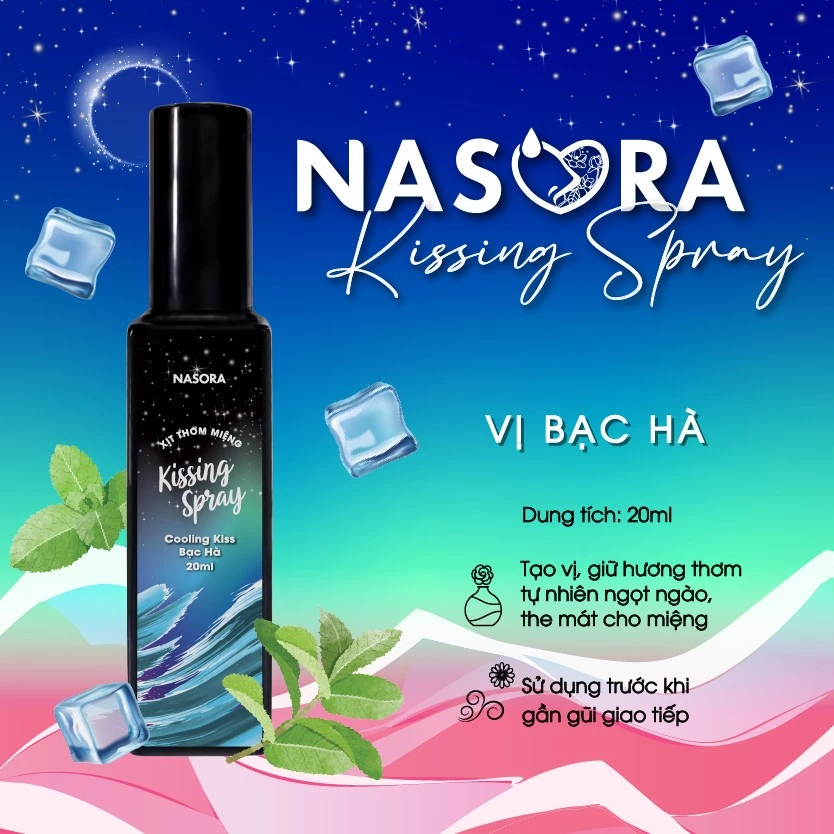 Xịt Thơm Miệng Kissing Spray Nasora 20ml Chai Mới Hương Trái Cây Kẹo Ngọt Thơm Mát Ngọt Ngào - 3