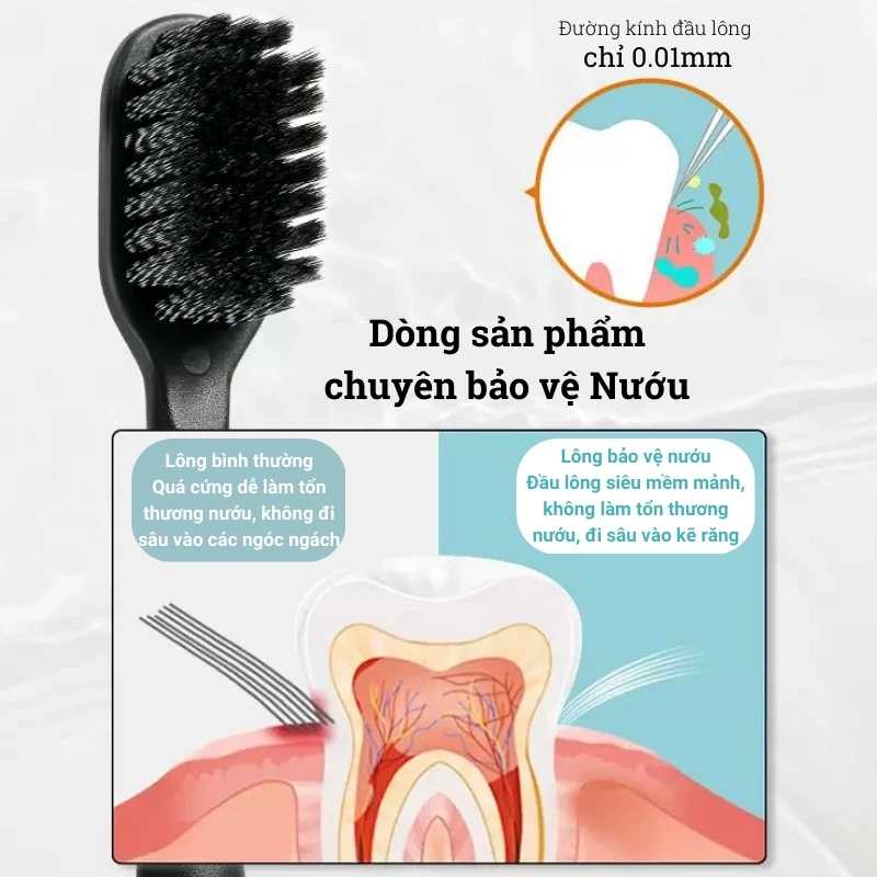 Bàn chải đánh răng Nhật dòng chuyên bảo vệ nướu Raoyi R7688 (hộp 2 chiếc) - 2