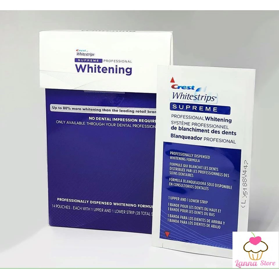 [1 GÓI LẺ ] Miếng dán trắng răng Crest 3D White - Mỹ ( Supreme Flexfit / Professional Effects / Glamorous / 1 hour )