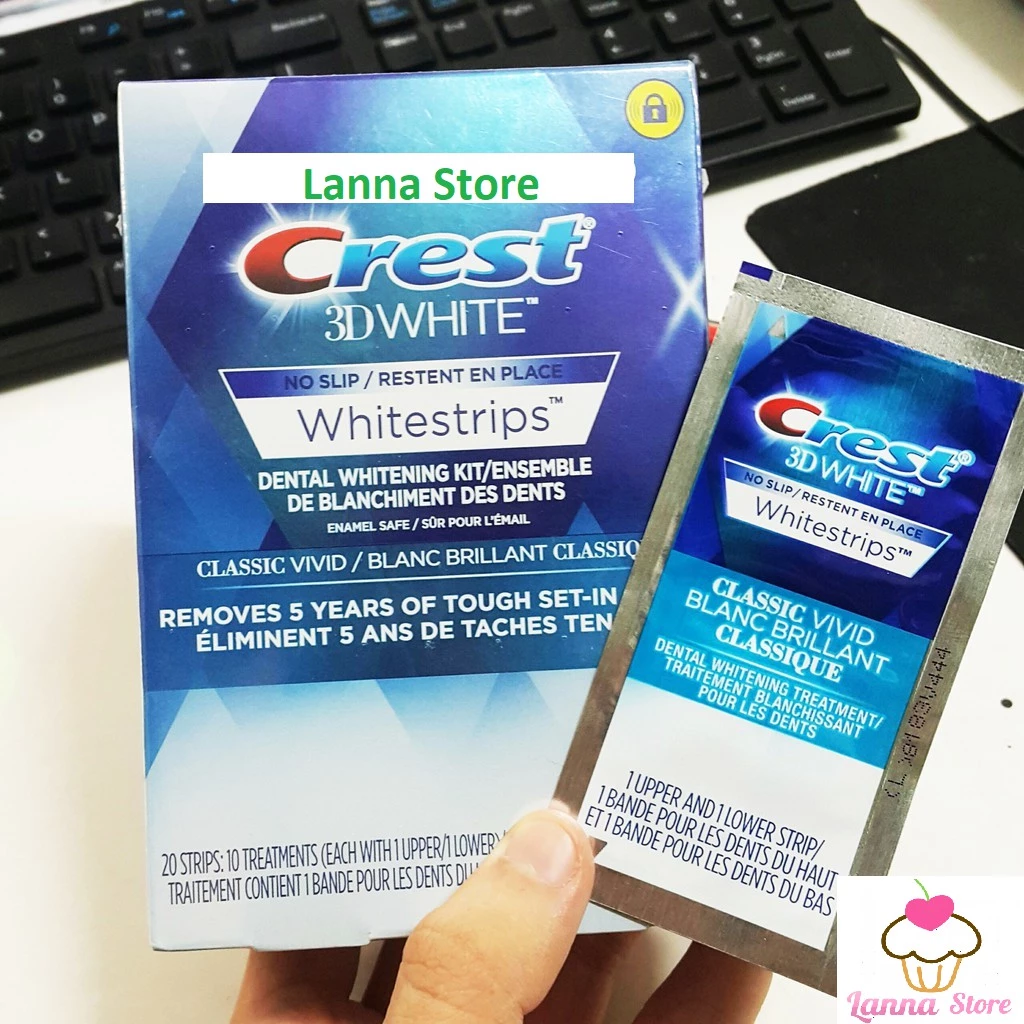 [1 GÓI LẺ ] Miếng dán trắng răng Crest 3D White - Mỹ ( Supreme Flexfit / Professional Effects / Glamorous / 1 hour ) - 2