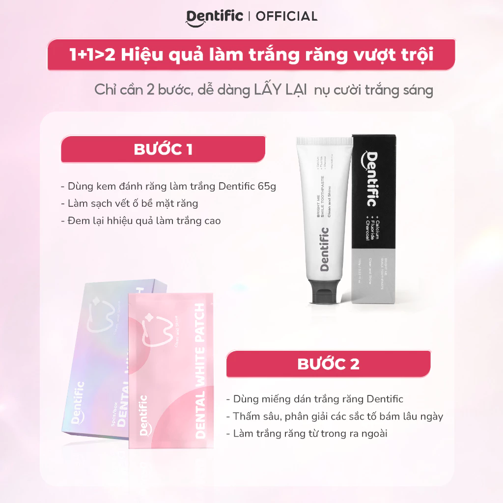 Miếng dán trắng răng Dentific sạch mảng bám, hỗ trợ cải thiện ố vàng răng miệng, hộp 5 miếng trắng răng - 4