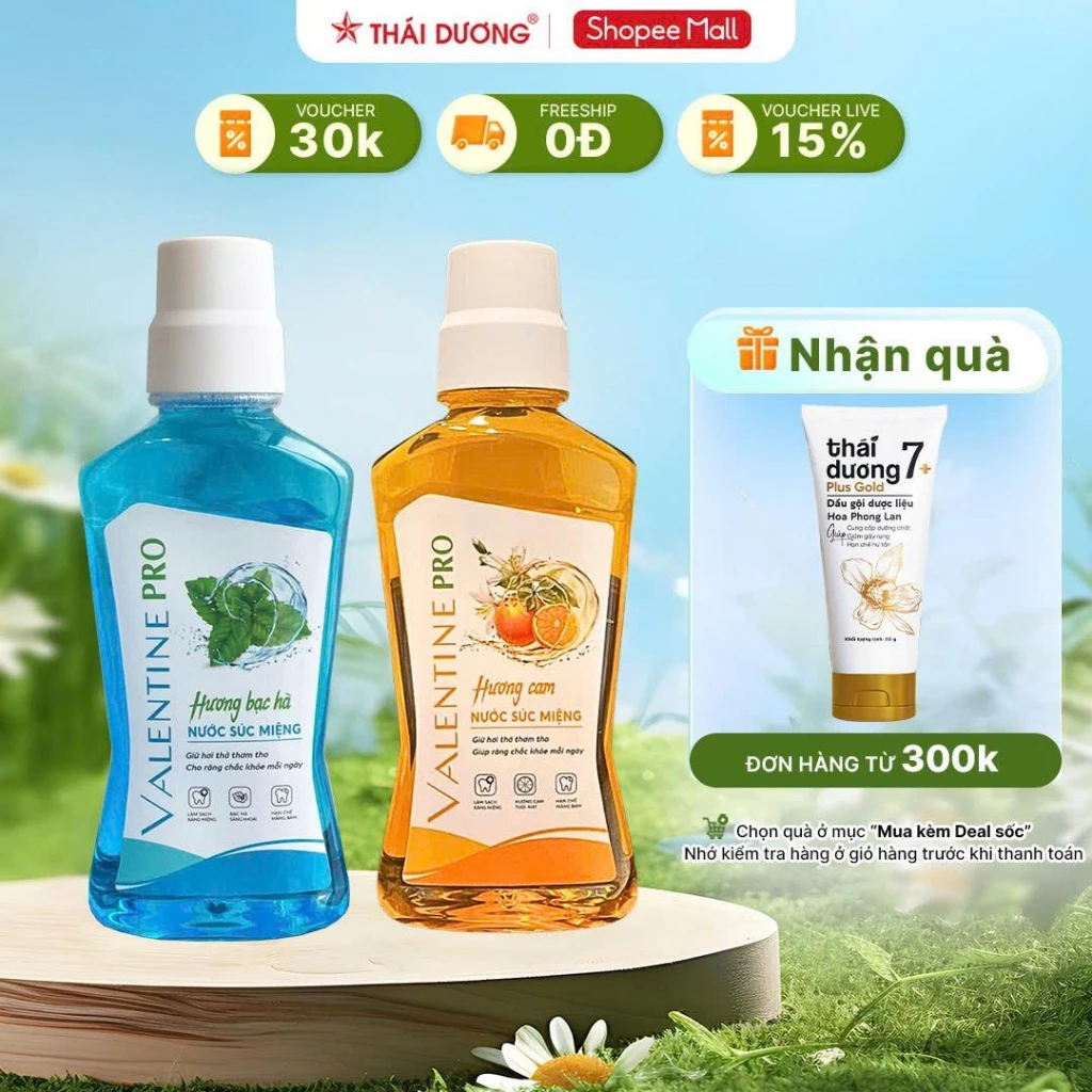 Nước súc miệng Valentine ngăn ngừa nhiệt miệng, hôi miệng, sâu răng dành cho người lớn, trẻ em - 2