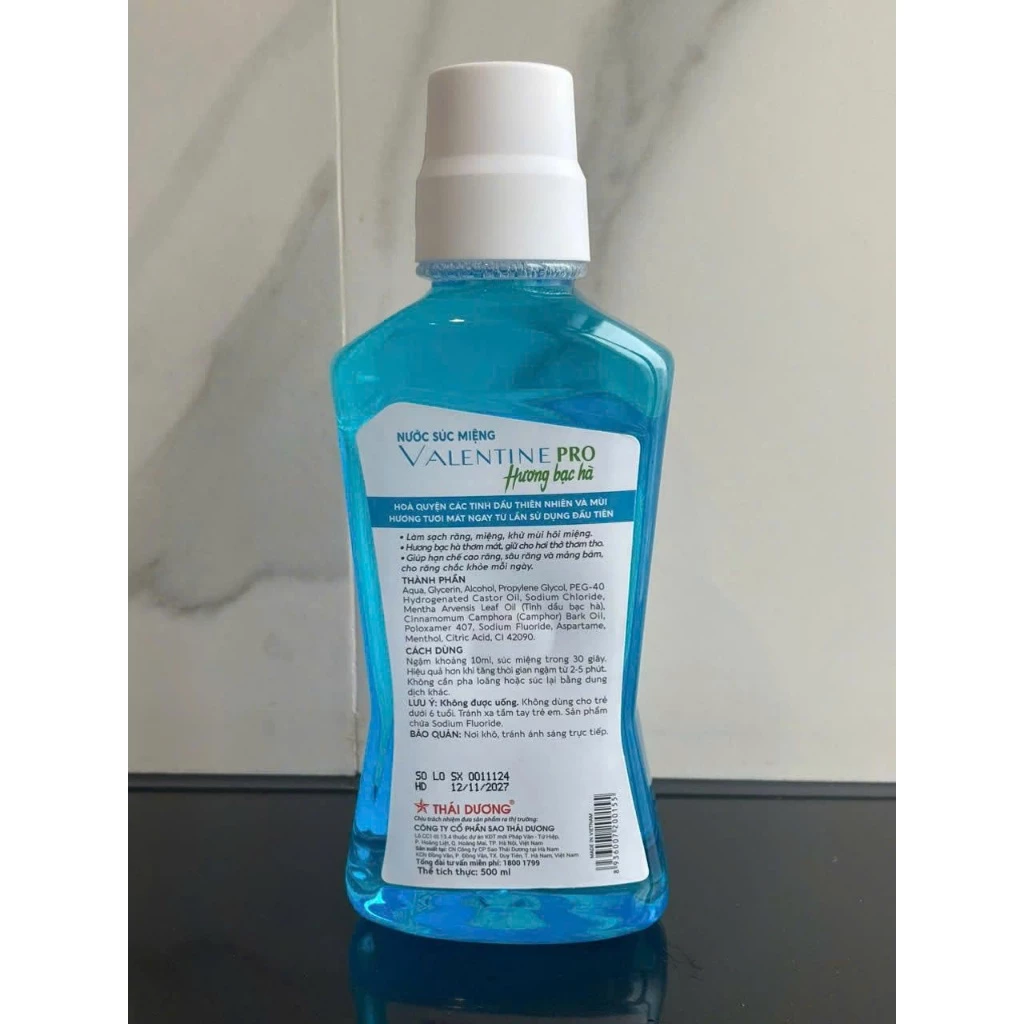 Nước súc miệng Valentine ngăn ngừa nhiệt miệng, hôi miệng, sâu răng dành cho người lớn, trẻ em - 6