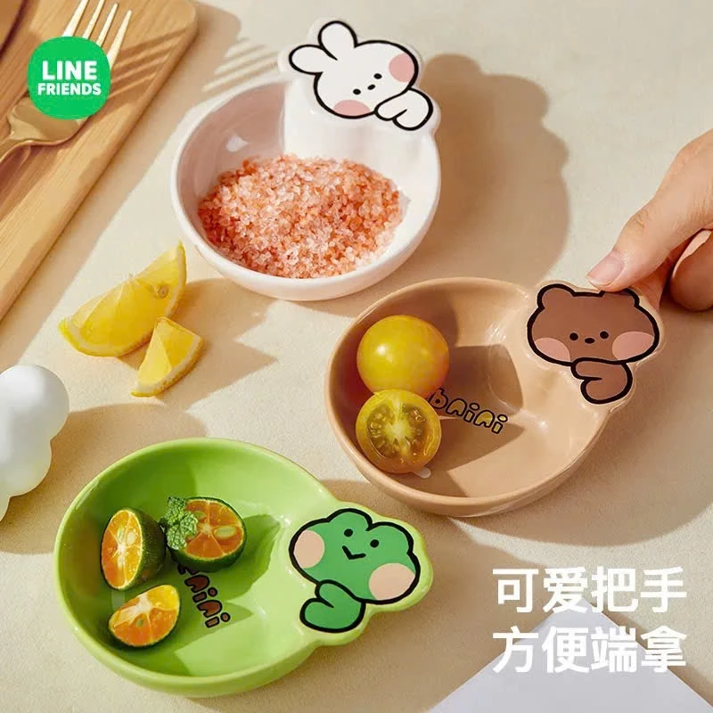 Bộ chén bát , dĩa , khay , ly dụng cụ đựng thức ăn hoạt hình LINE FRIENDS Thỏ T105- SH Gốm sứ