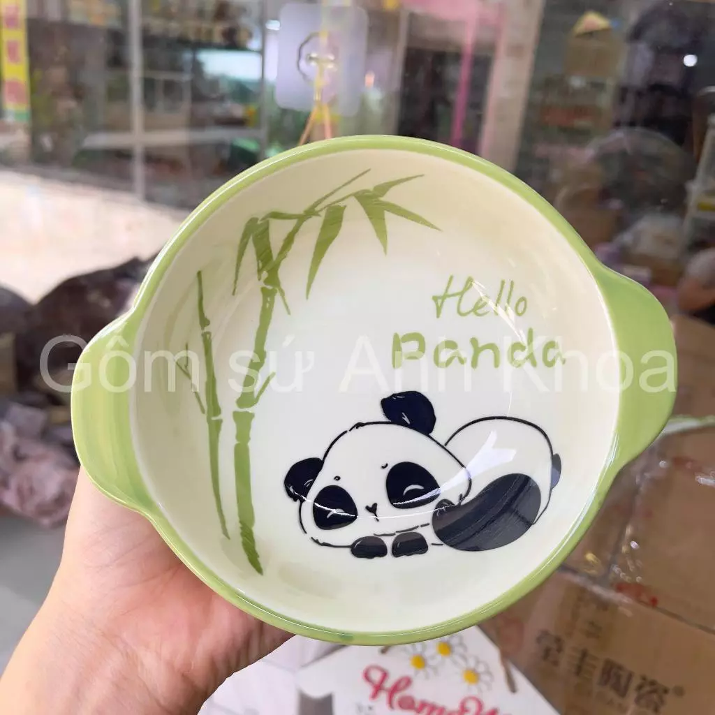 Bát Đĩa Gốm Sứ Decor, Bát Ăn Cơm, Bát Ăn Chè, Chén Dĩa Dễ Thương Bộ Bát Đĩa gấu panda mẫu mới Cực Xinh Yêu Gomsudecor21 - 4