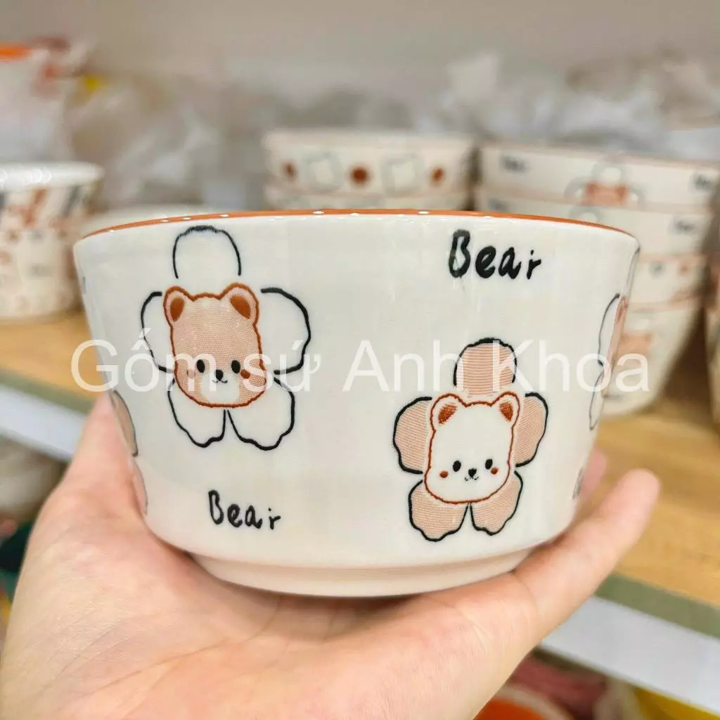 Bát Ăn Cơm Bát Chè Đĩa Sứ Chén Dĩa Sứ Dễ Thương Decor Cao Cấp dáng vuông tròn Hoạ Tiết cute xinh yêu Gomsudecor21 - 2