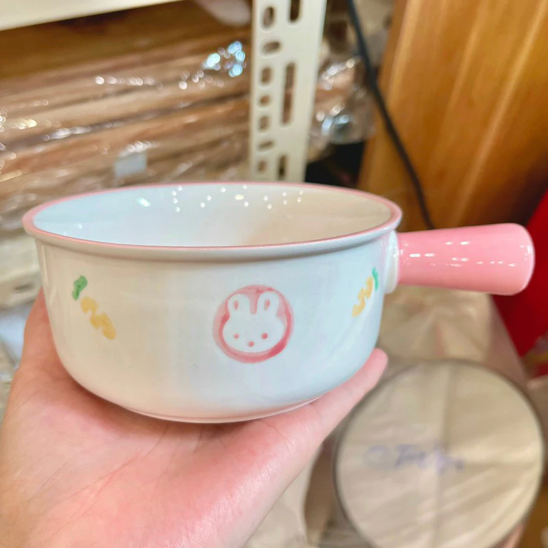 Bát Đĩa sứ Decor Chén Dĩa Sứ Dễ Thương Cute, Bát Ăn cơm trang trí đồ ăn cực đẹp Bộ thỏ cà rốt Hồng xinh Yêu - 6