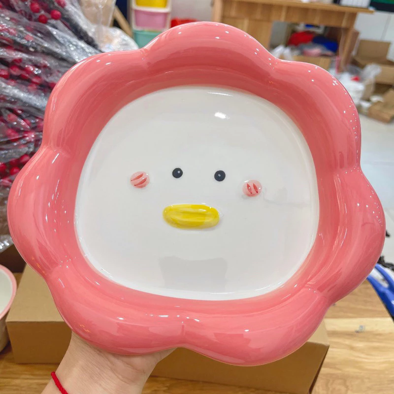Bộ Bát Đĩa Gốm Sứ Decor, Bát Ăn Cơm, Bát Ăn Chè, Chén Dĩa Dễ Thương Bộ Vịt Hồng 3D Cực Xinh Yêu cho gia đình - 4