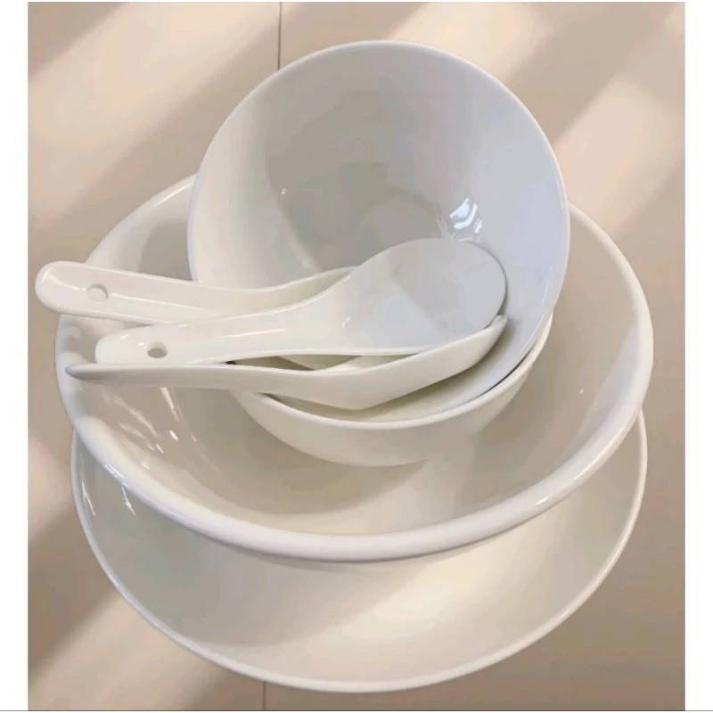 (mua 10 tặng 1 cùng loại) tô chén dĩa sứ trắng các size 18cm / 20cm / 23cm