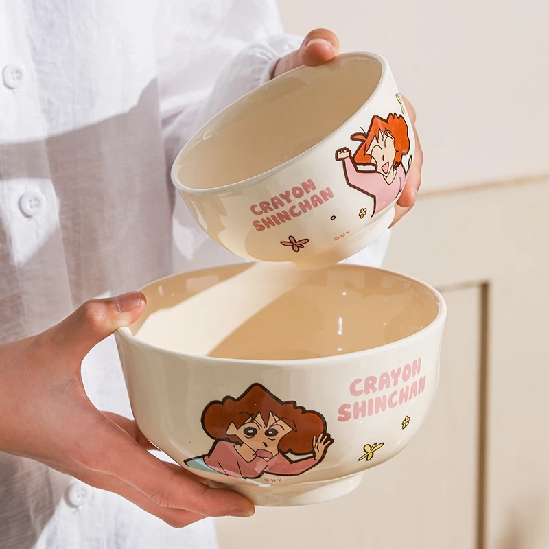 Bộ chén bát , dĩa , dụng cụ đựng thức ăn hoạt hình FAMILY CRAYON SHINCHAN bằng men sứ - SH gốm sứ - 4