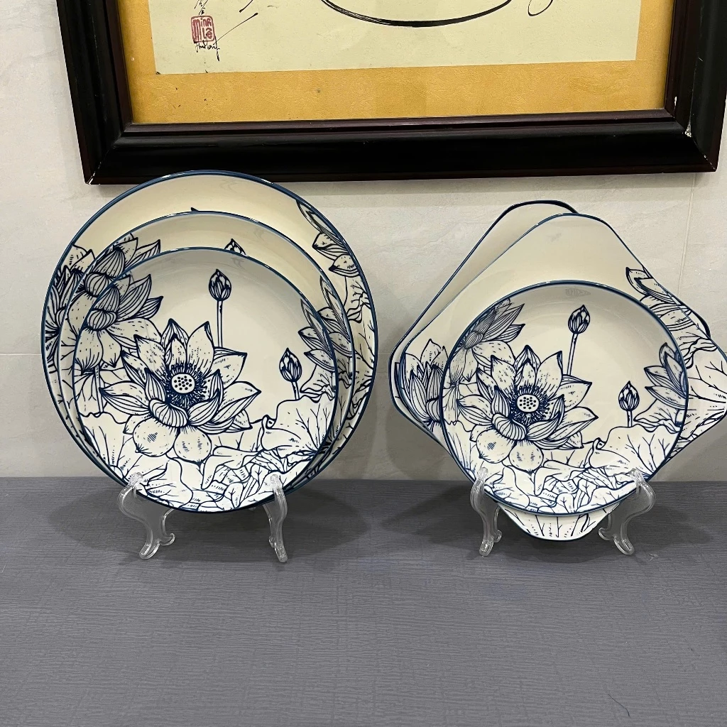 BỘ 18 món HOA SEN gốm sứ tô chén dĩa - Dành cho 5 người(Có 2 loại: bộ 18 Sen Xoài, bộ 18 Sen Vuông)-KHÔNG CÓ HỘP QUÀ - 3