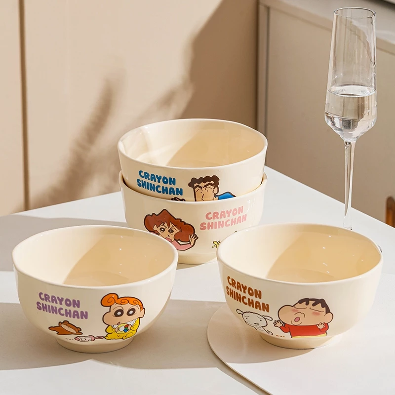 Bộ chén bát , dĩa , dụng cụ đựng thức ăn hoạt hình FAMILY CRAYON SHINCHAN bằng men sứ - SH gốm sứ - 4