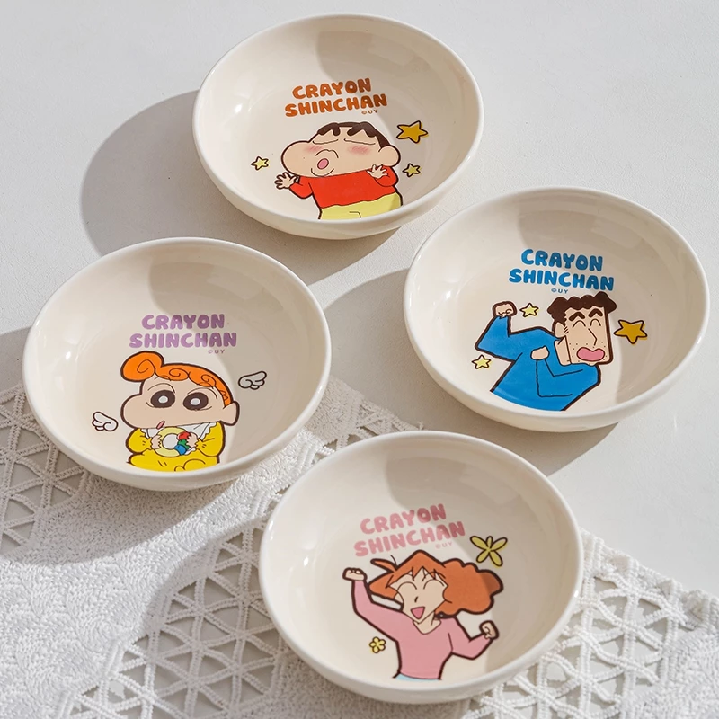 Bộ chén bát , dĩa , dụng cụ đựng thức ăn hoạt hình FAMILY CRAYON SHINCHAN bằng men sứ - SH gốm sứ - 6