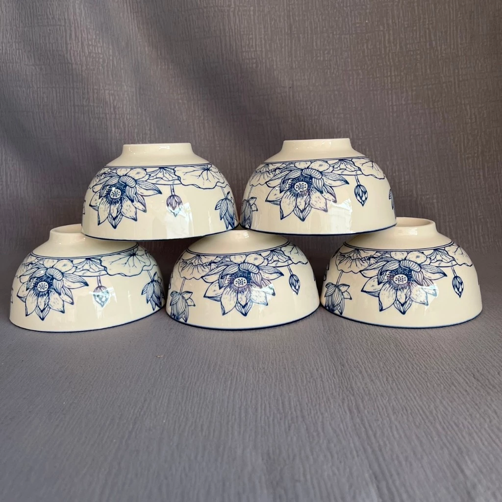 BỘ 18 món HOA SEN gốm sứ tô chén dĩa - Dành cho 5 người(Có 2 loại: bộ 18 Sen Xoài, bộ 18 Sen Vuông)-KHÔNG CÓ HỘP QUÀ - 3