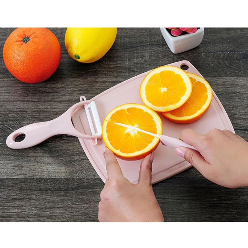 [HÀNG CÓ SẴN] Bộ dao thớt gọt rau củ quả đa năng 3 món thớt, dao, nạo, bộ dụng cụ cắt gọt củ quả tiện lợi - 2