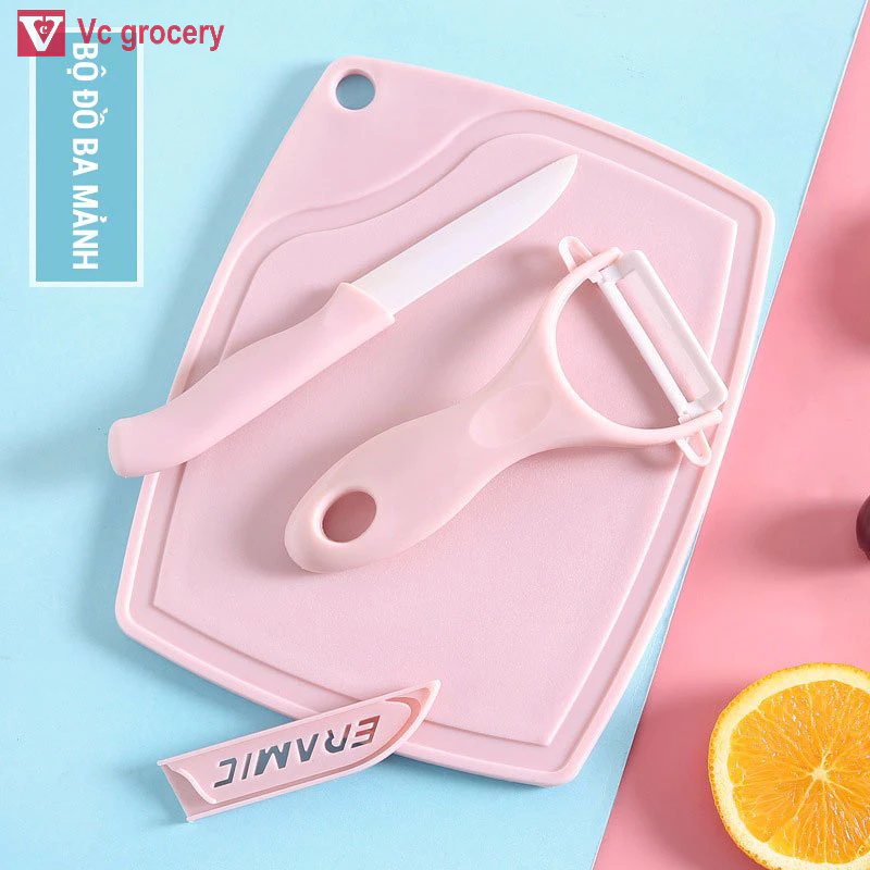 [HÀNG CÓ SẴN] Bộ dao thớt gọt rau củ quả đa năng 3 món thớt, dao, nạo, bộ dụng cụ cắt gọt củ quả tiện lợi - 5