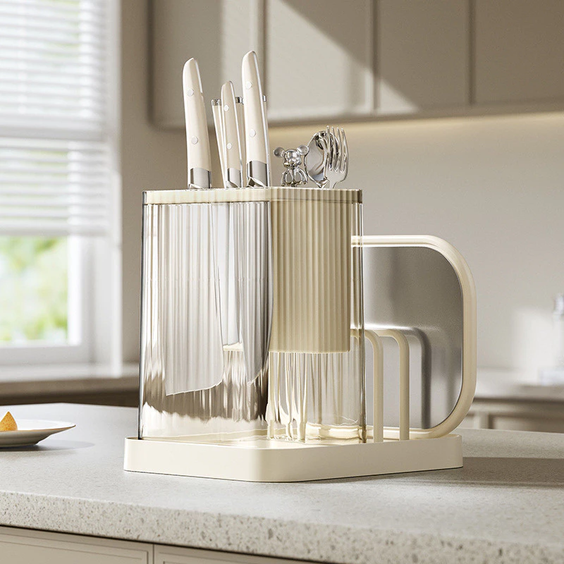 Hộp Đựng Dao Kéo, Kệ Đựng Dao Thớt Phòng Bếp KooBee Có Khay Thoát Nước Thông Minh | 197