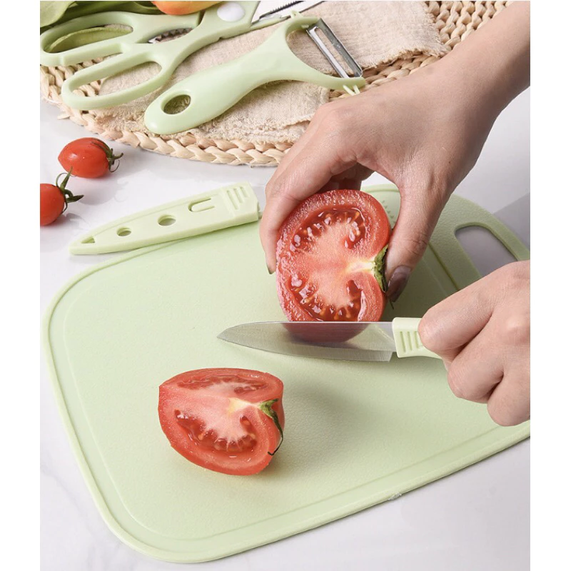 [KongShop] Bộ Dao Thớt 5 Chi Tiết Chế Biến thức Ăn Tiện Lơi Nhiều Món