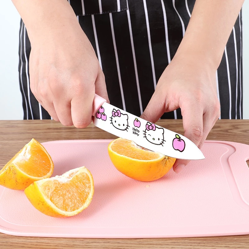 Bộ Dao Thớt Kéo Nhà Bếp Innox 7 Món YEUBEVN Cao Cấp Tiện Dụng Chống Gỉ Chịu Nhiệt Cao Hình Kitty Dễ Thương - 4