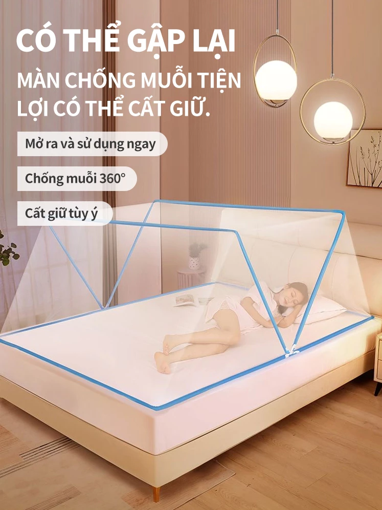 Màn chống muỗi khung vuông tự động gập gọn thông minh VOVOVA - Di động tiện dụng, phù hợp cả gia đình Tháo lắp dễ dàng