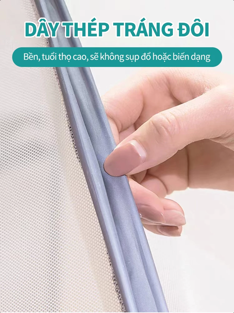 Màn chống muỗi khung vuông tự động gập gọn thông minh VOVOVA - Di động tiện dụng, phù hợp cả gia đình Tháo lắp dễ dàng - 4